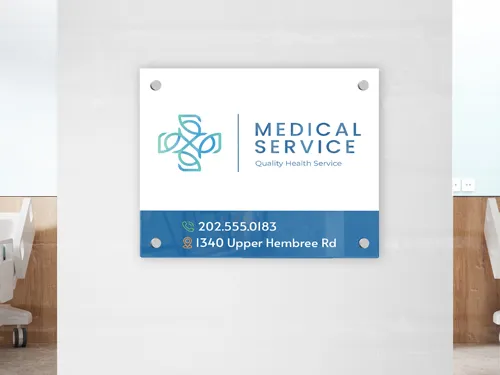 Medical office acrylic sign with clear, bold lettering and a professional design. Durable and perfect for indoor use in healthcare settings