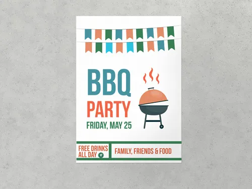 Festive styrene sign with colorful graphics and playful text, perfect for decorating outdoor parties and celebratory events