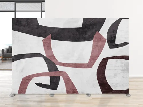 Abstract wall art SEG fabric display in different colors.
