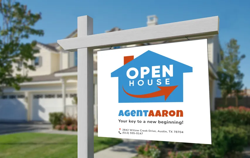 Agent Aaron Realty Sign Post