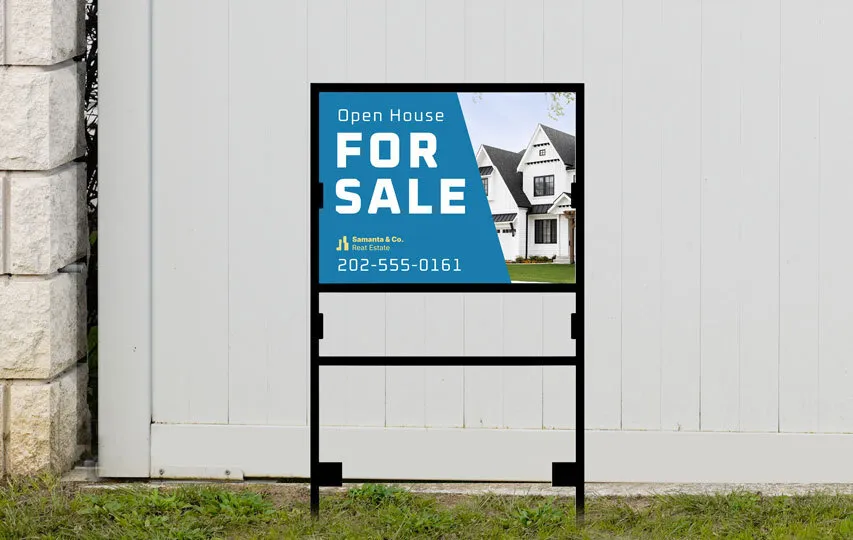 Blue Real Estate H Frame