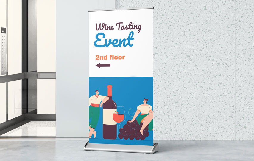 Café retractable banner