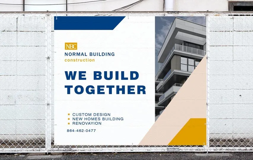 Construction mesh banners