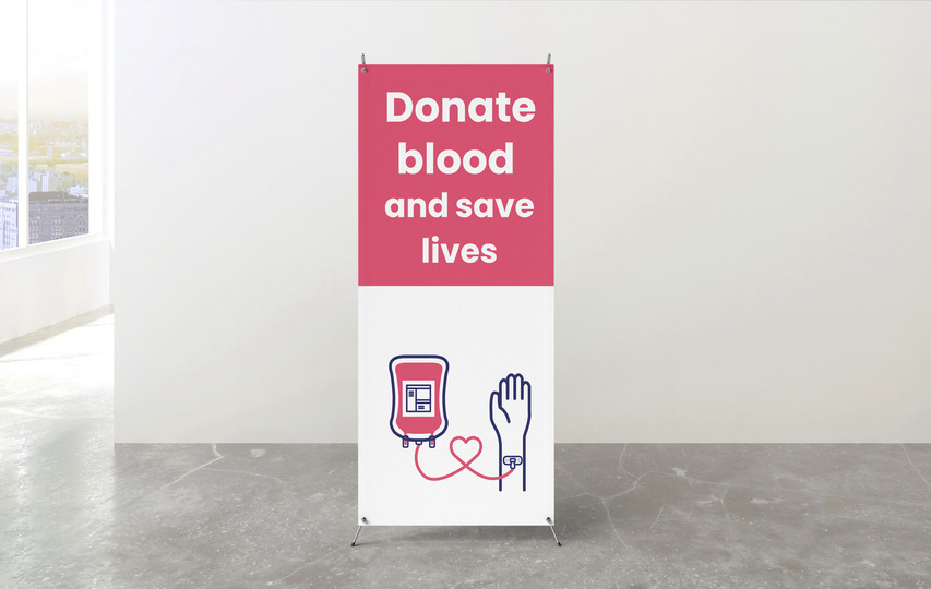 Donate Blood X Stand Banner