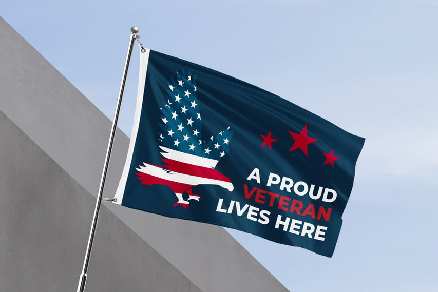 Eagle Veteran Proud Pole Flag