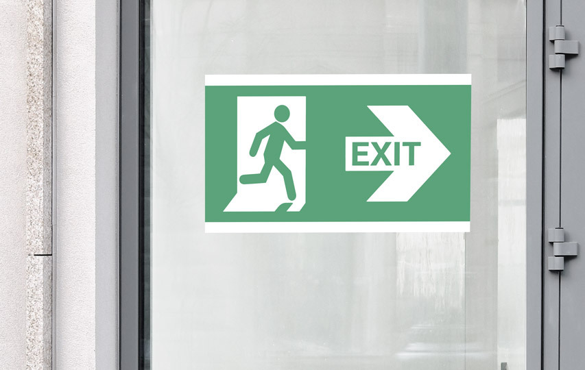 Exit Window Decal
