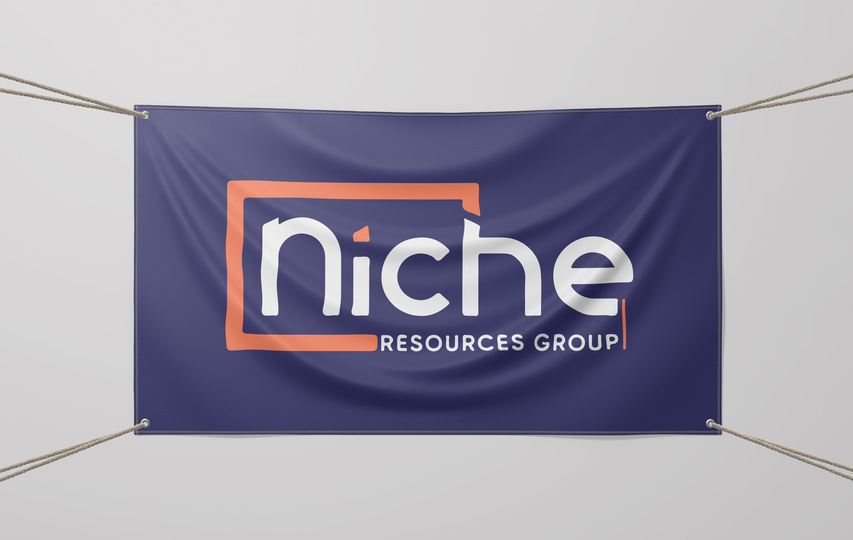 Fabric Banner Orange And Blue
