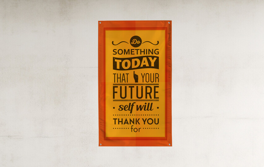 Fabric Banner Orange On The Wall (1)