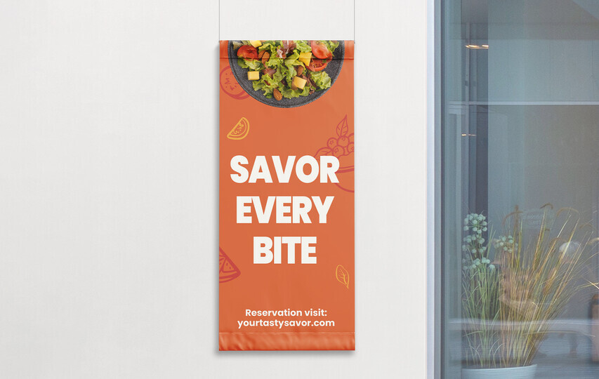 Fabric Banner Orange Restaurant (1)