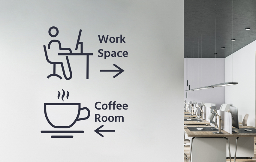Navigational Office Space Vinyl Lettering