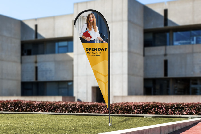 Open Day Teardrop Flag
