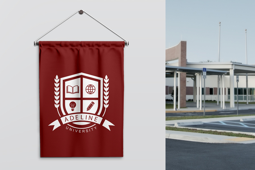Red Adeline University Pole Flag