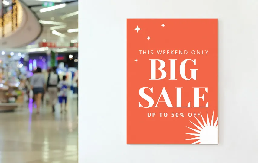 Retail Sale Styrene Sign