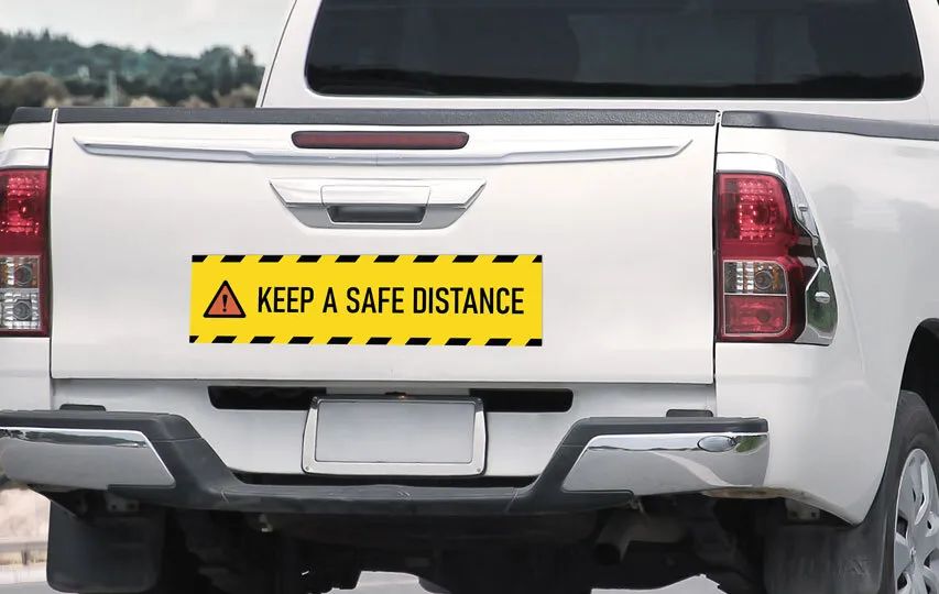 Safe Distance Truck Decal