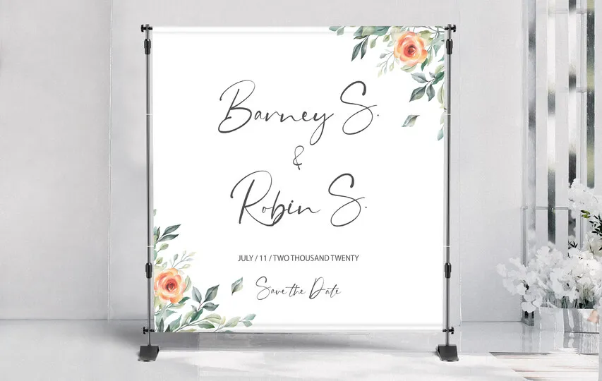 Wedding Themed Step And Repeat Banner