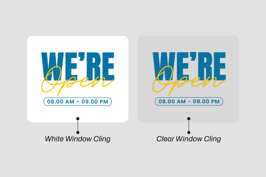White And Clear Window Clings