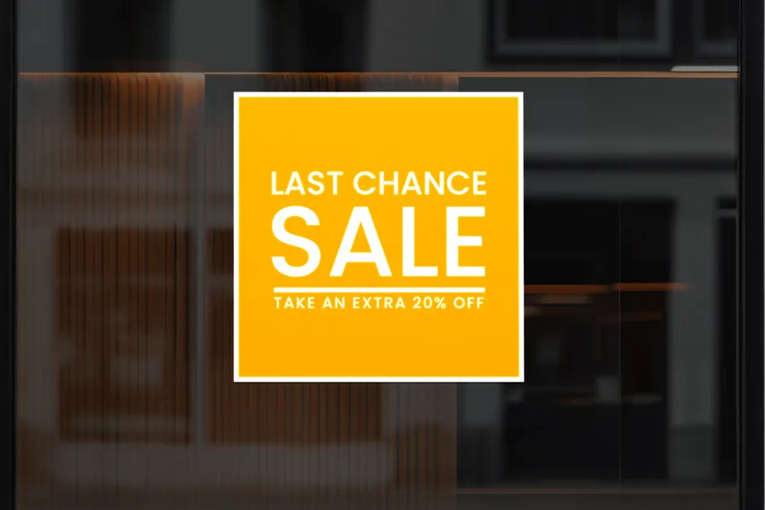 Yellow Sale Reflective Lettering