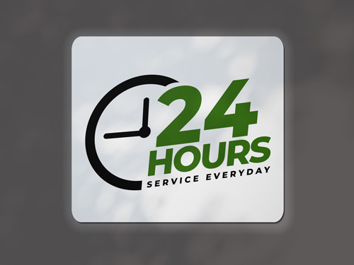 Reflective aluminum sign with a green background and white service icons, ideal for marking nearby amenities or facilities on roads and highways